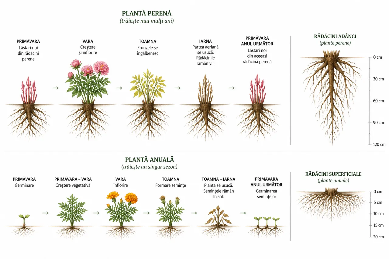 diferența dintre plante perene și anuale ciclu de viață
