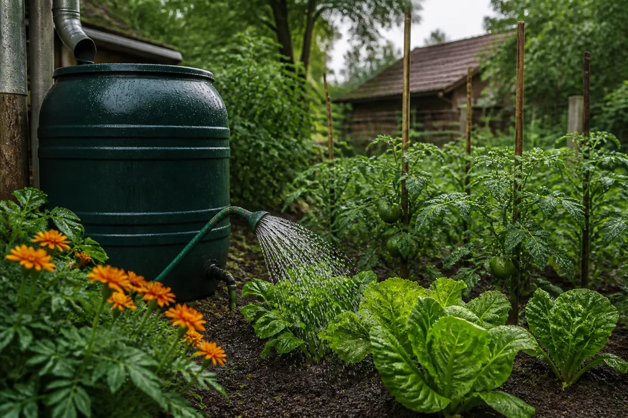 apă de ploaie pentru udat plantele