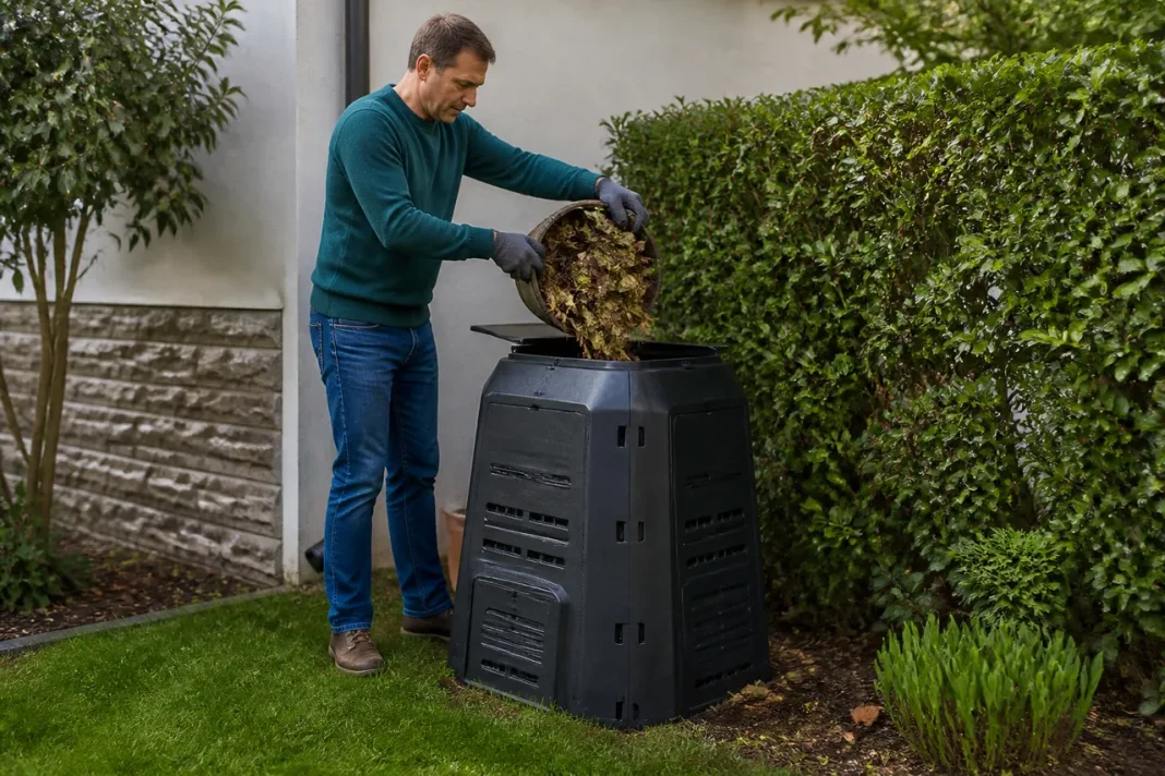 Compostorul de grădină lângă locuință fără mirosuri și cu compost sănătos
