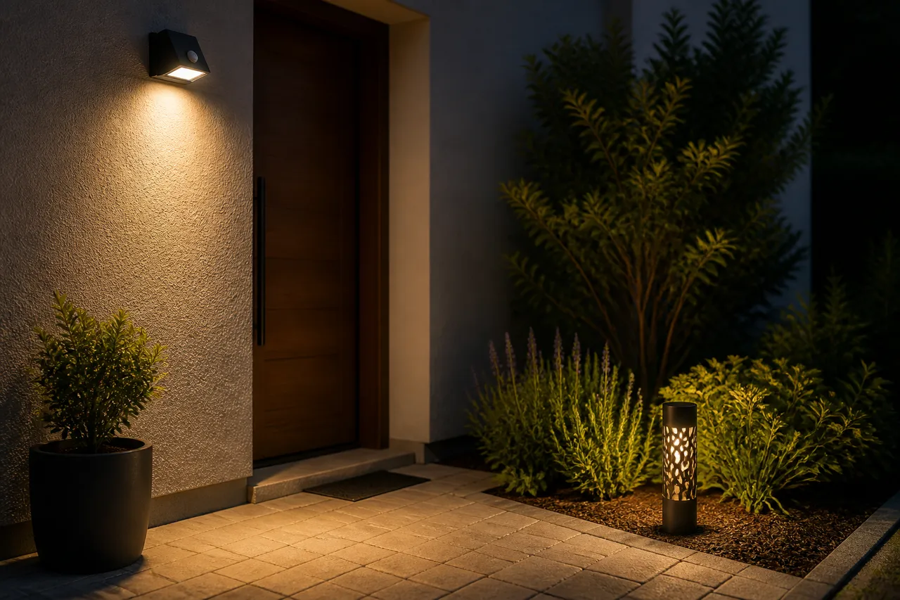 lampă LED cu senzor pentru iluminat exterior