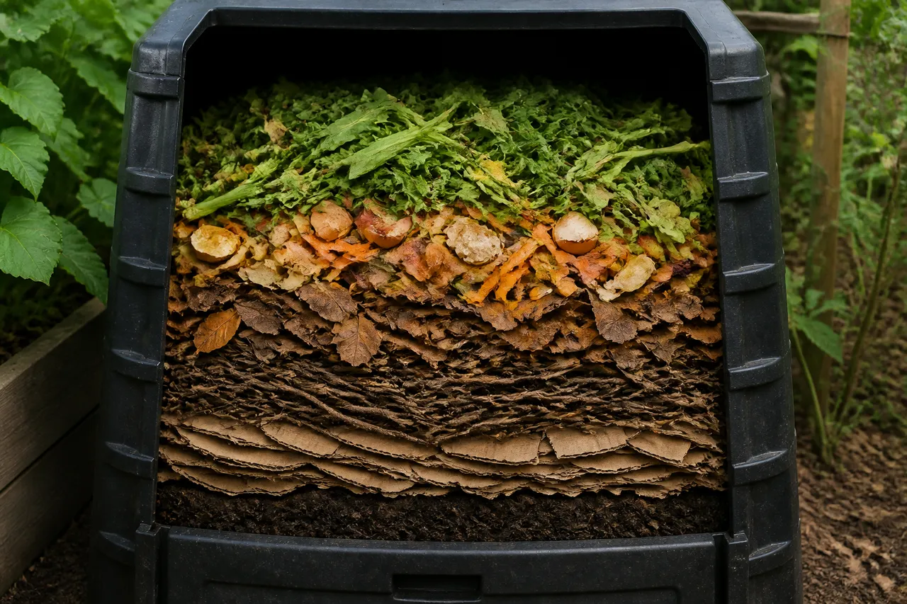 materiale umede și uscate pentru compost
