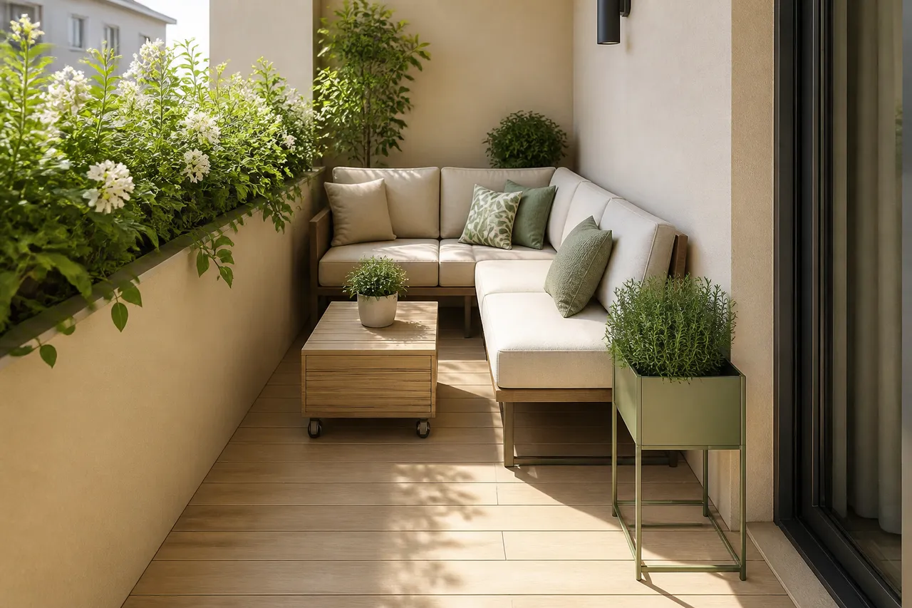 mobilier modular pentru terasă compactă