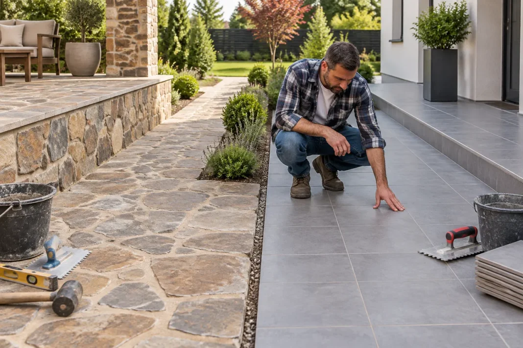 Piatră naturală sau ceramică la exterior alegerea care rezistă în timp