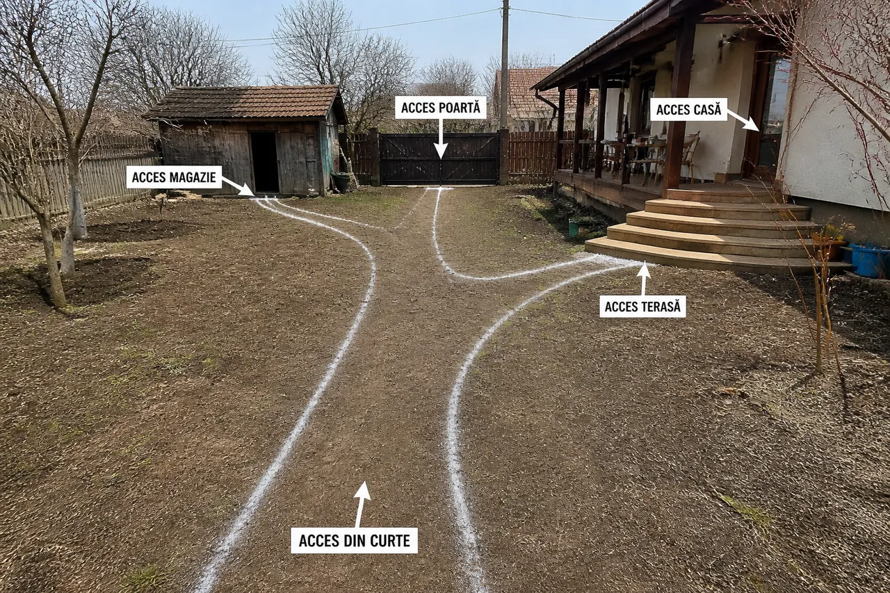 planificarea traseului unei alei de curte