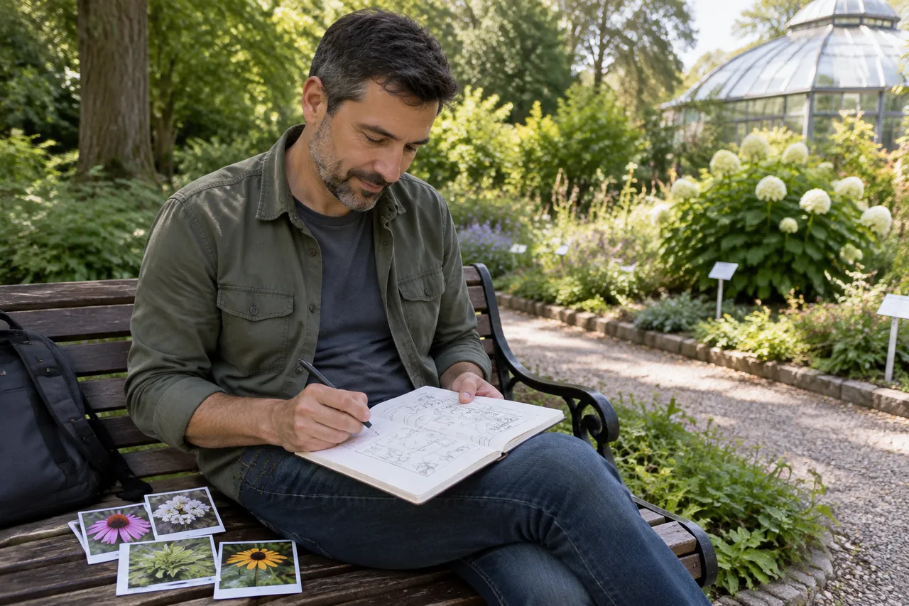 planificarea amenajării grădinii după o vizită documentată la grădina botanică