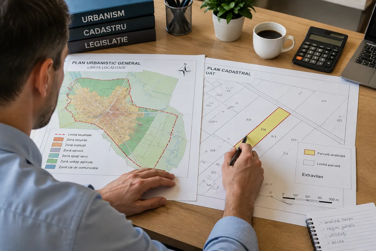 teren extravilan plan urbanistic și verificare cadastrală